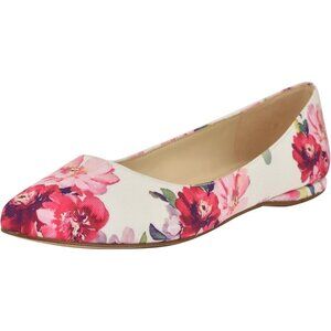 Nine West Women's Pink Tea Party Leather Closed Pointed Toe Ballet Flats Shoes